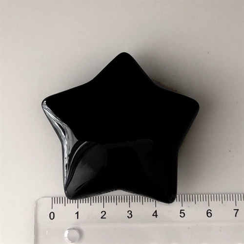 Obsidian Sort Stjerne 5,5 cm.